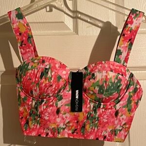 Floral bustier top